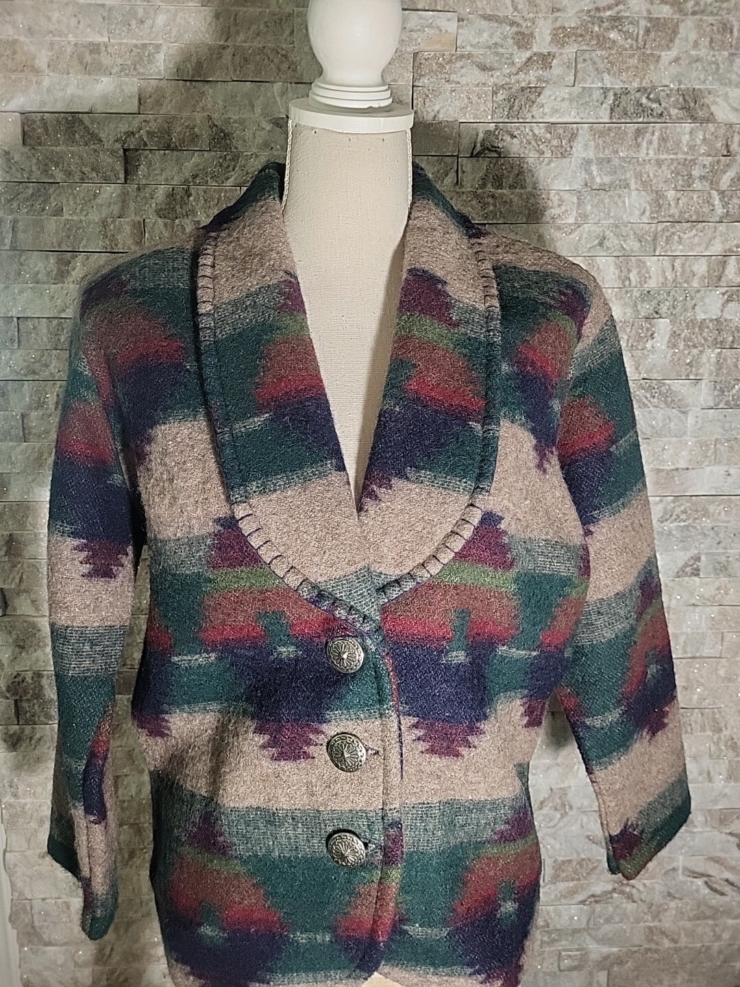 Adobe Rose Vintage Wool Blazer, Size Small
