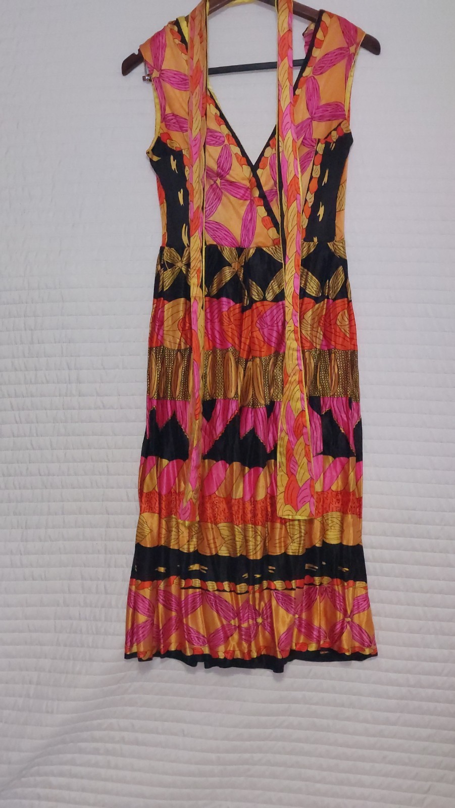 Vintage 60s Retro Print Jumper Small Beautiful Long Torso Some Flaws See Pics