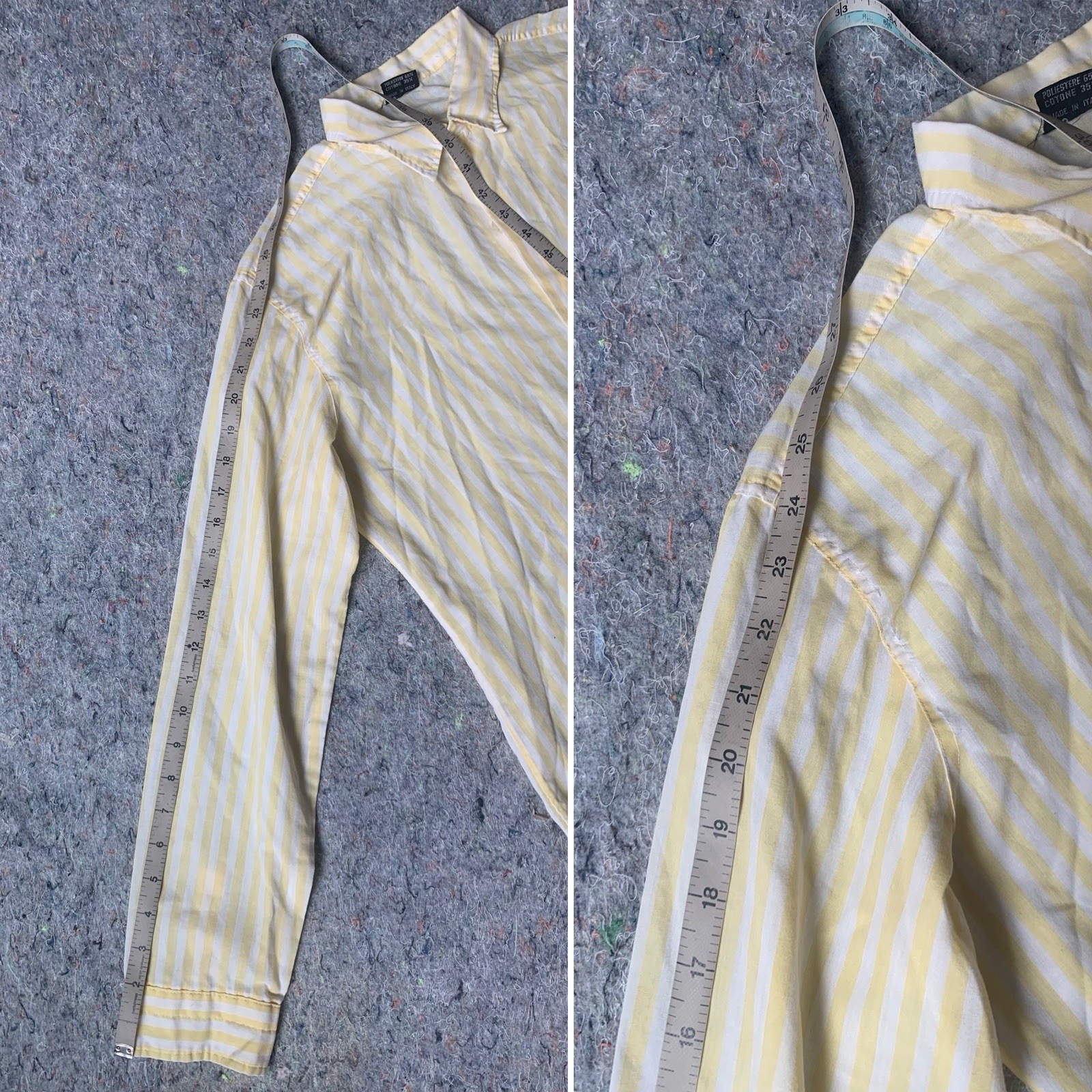 Vintage late 70s early 80s soft lightweight yellow white striped layering top