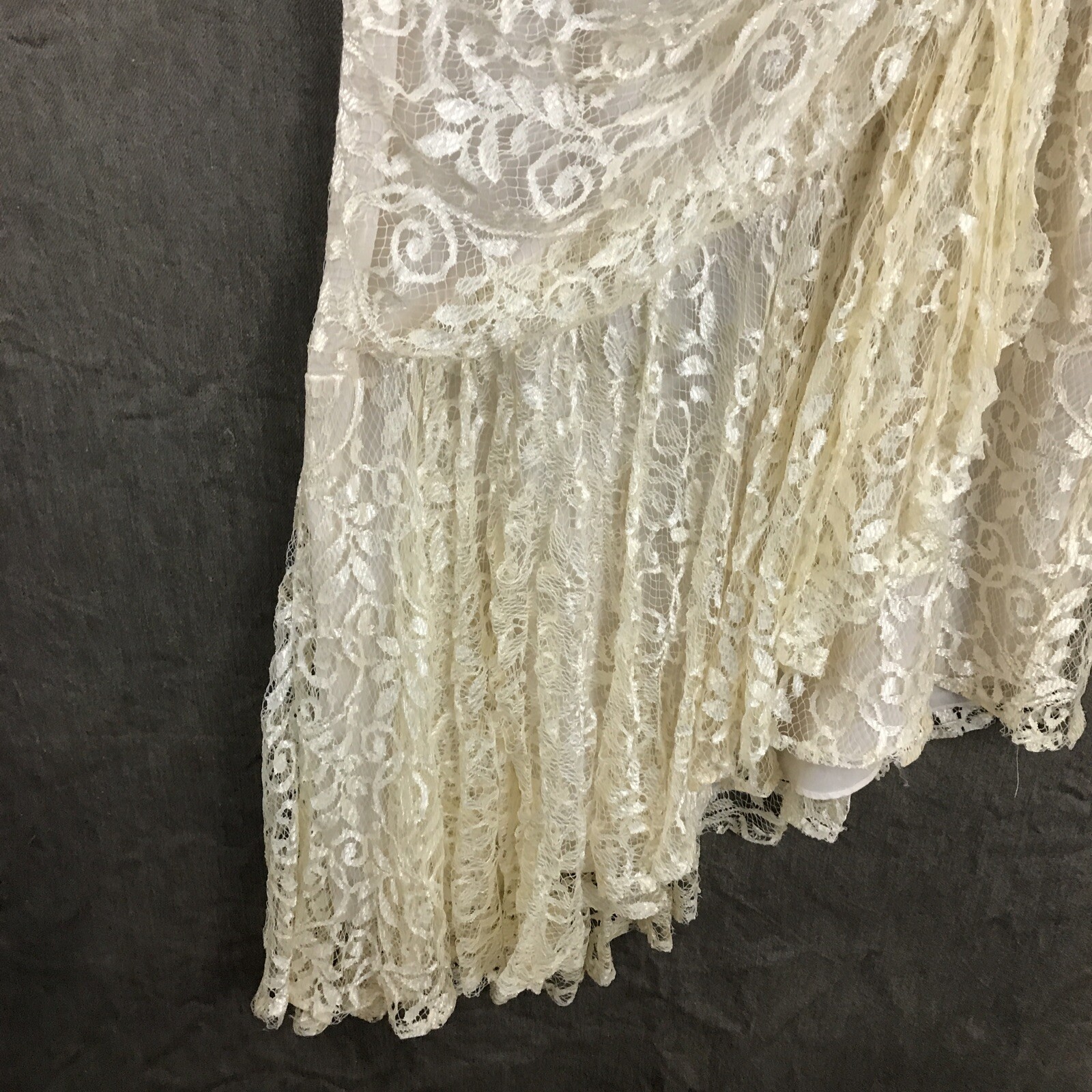VTG Ala Carte California 80s Cream Color Lace Party Prom Wedding Dress Size 7/8