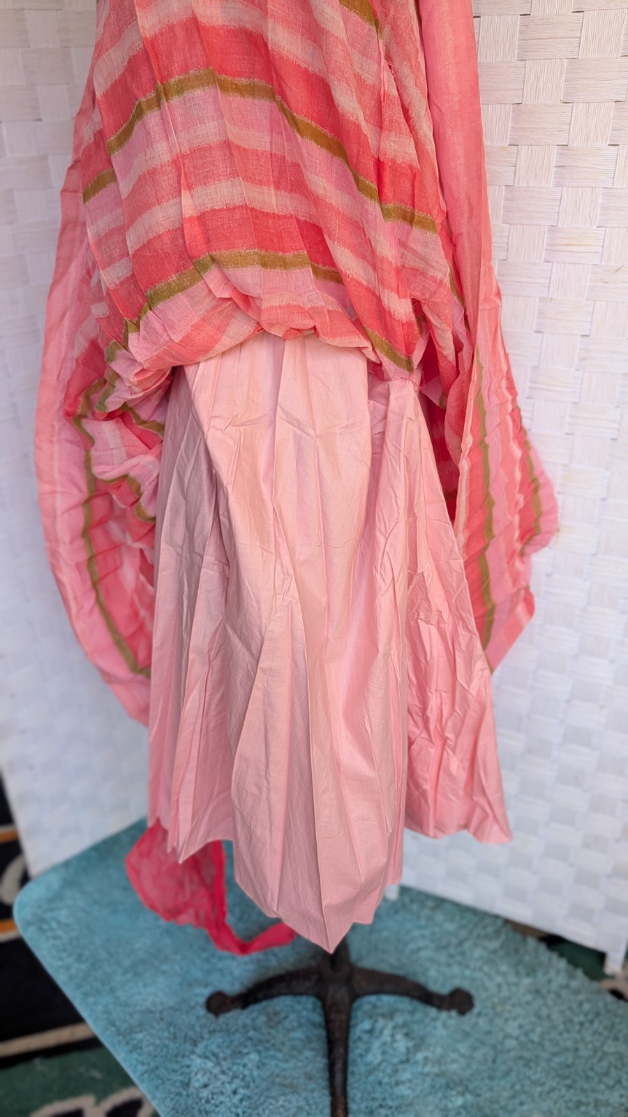 1950s Prom Dress Bright Colors Watermelon Pink Green