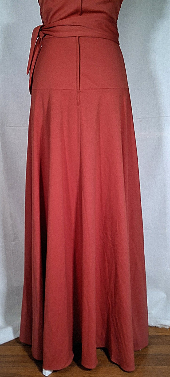 Vintage 70s Unbranded Maxi Terracotta Dress Union Label USA Size SMALL