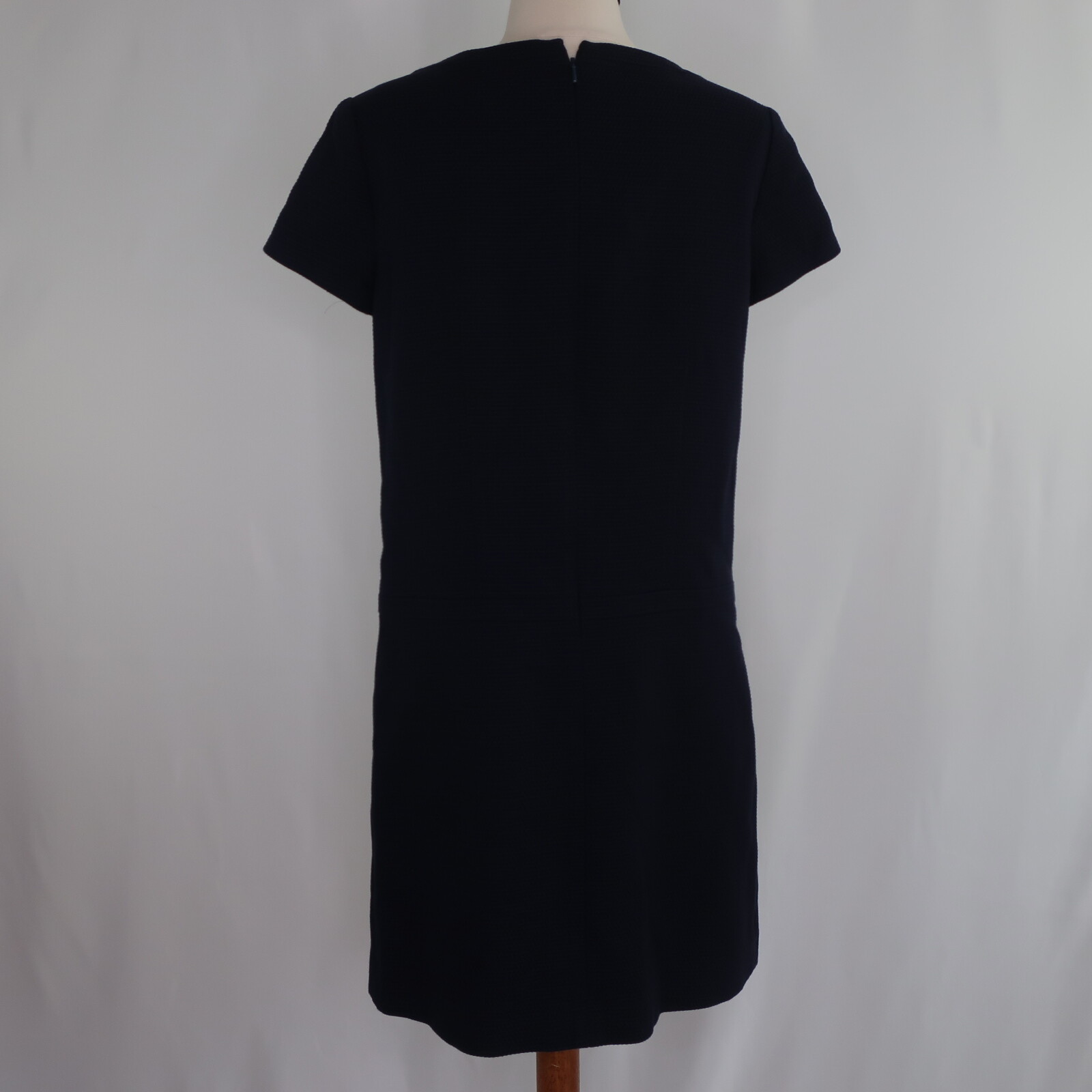 346 Brooks Brothers Solid Blue Business Career Textured Shift Dress Womens 8