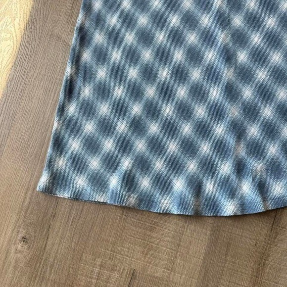 Vintage 90s Plaid Tunic Women’s Size Large Blue Sleeveless Preppy Mixed Blues