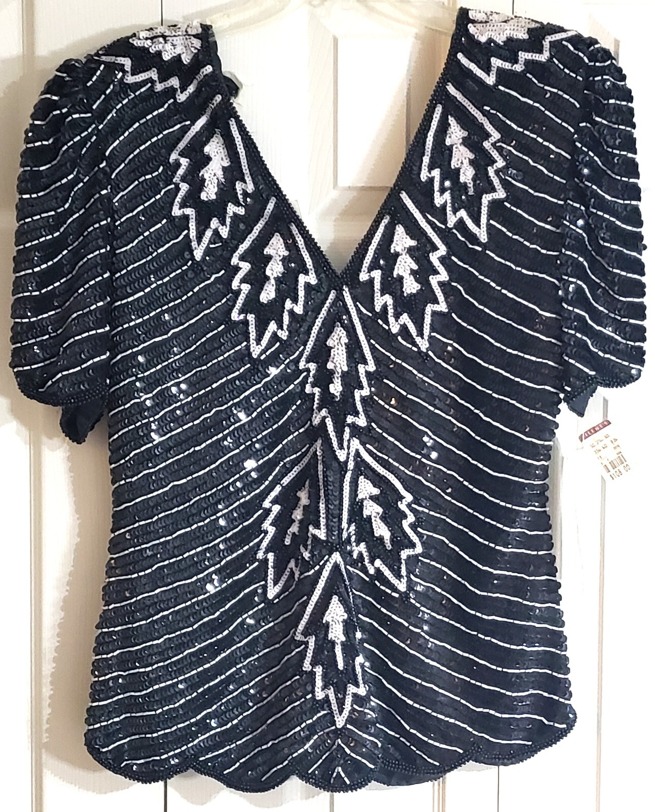 Stunning Low Cut Stenay Silk Beaded Sequin Top – Never worn – Size S – Vintage