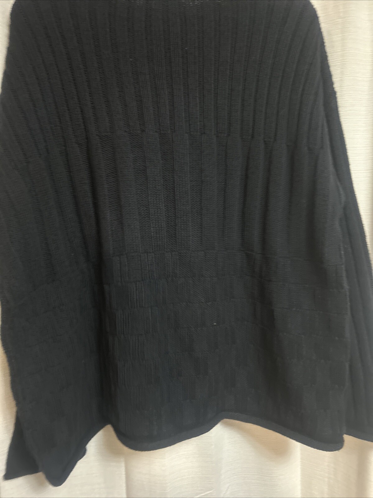 Beldoch Popper USA M Black Long Sleeve Knit Sweater Vintage Cotton Mall Hair T4