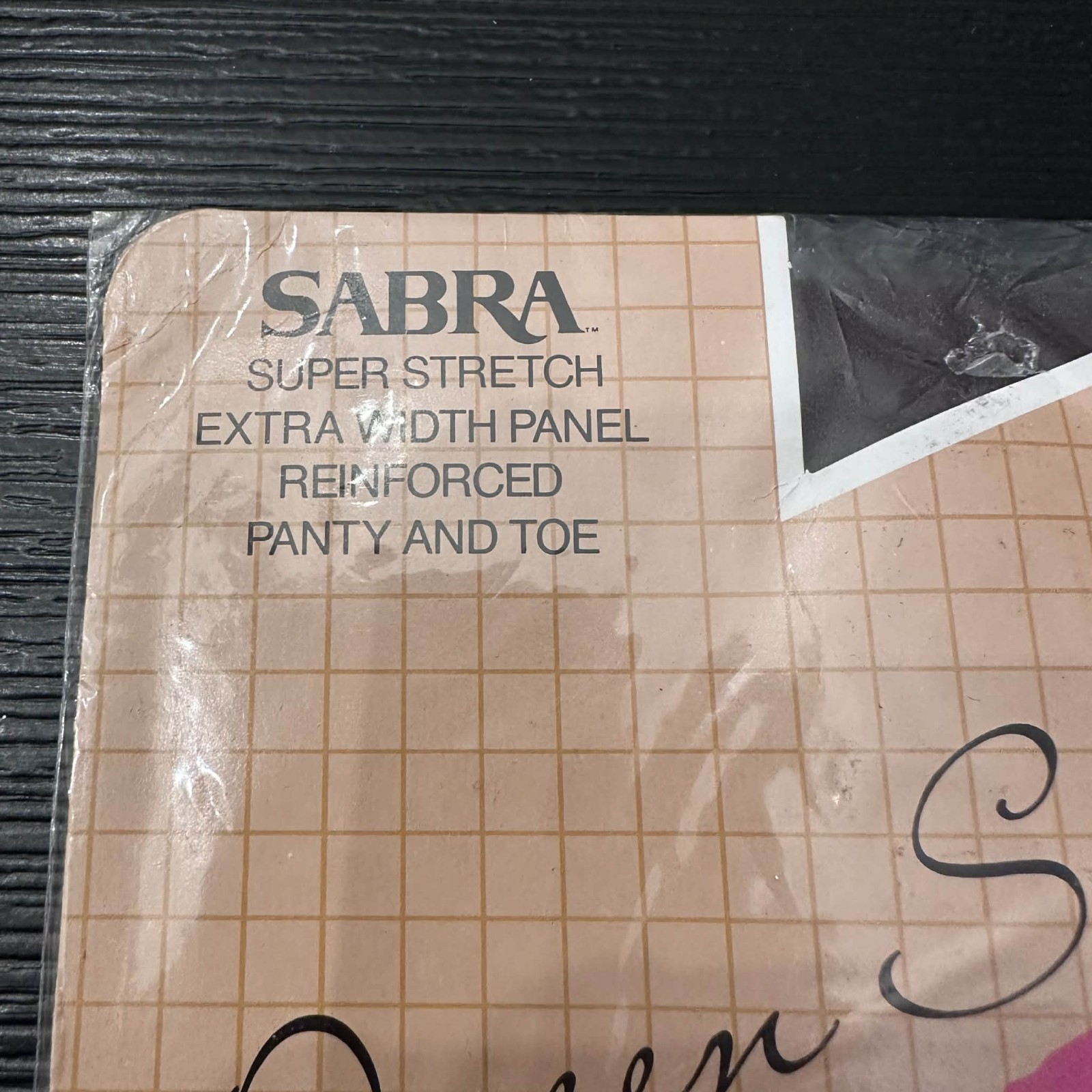 Vintage Sabra Super Stretch Extra Width Panel Pantyhose Queen 3X 4X Off Black