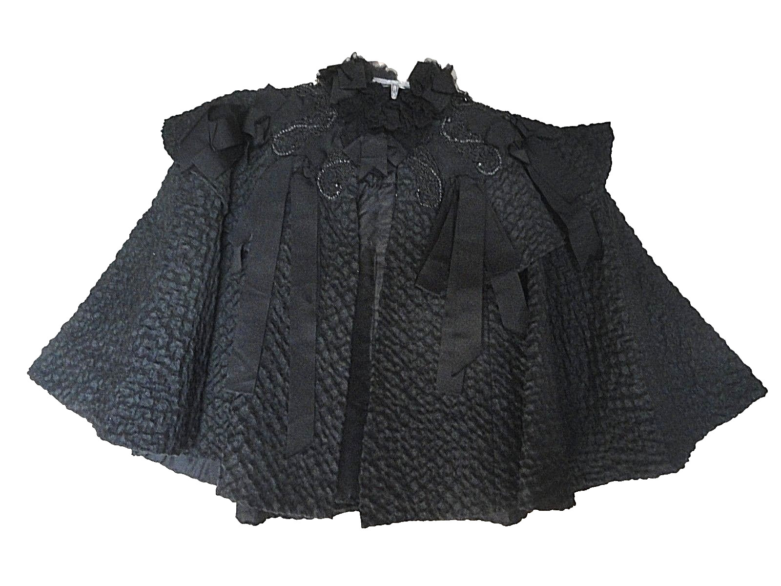 True Vintage Victorian Beaded Black Circular Cape Capelet