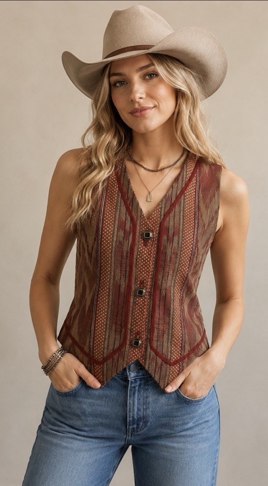Daphne Dangerlove Vintage Western Southwest Vest M/L