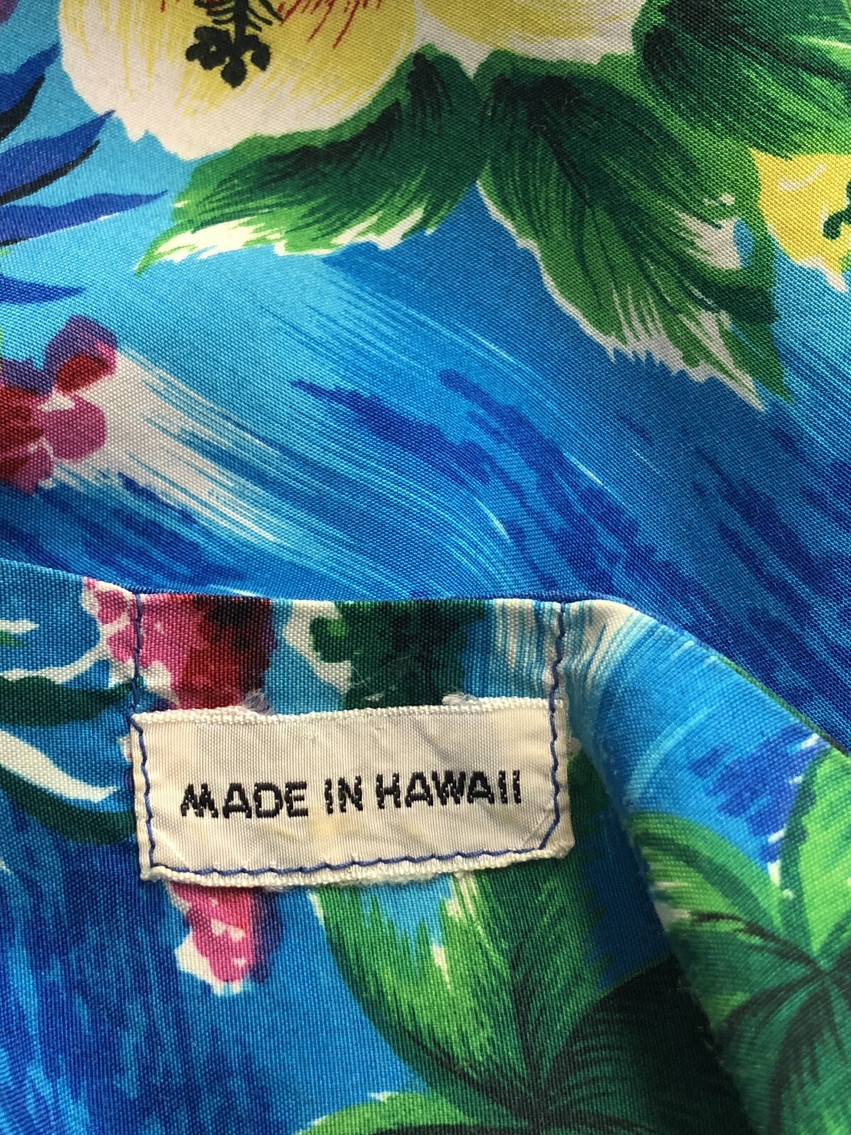 Vtg 60s Dress Hawaiian Classic Rayon Muu Muu Novelty Print Paradise Split Sleeve