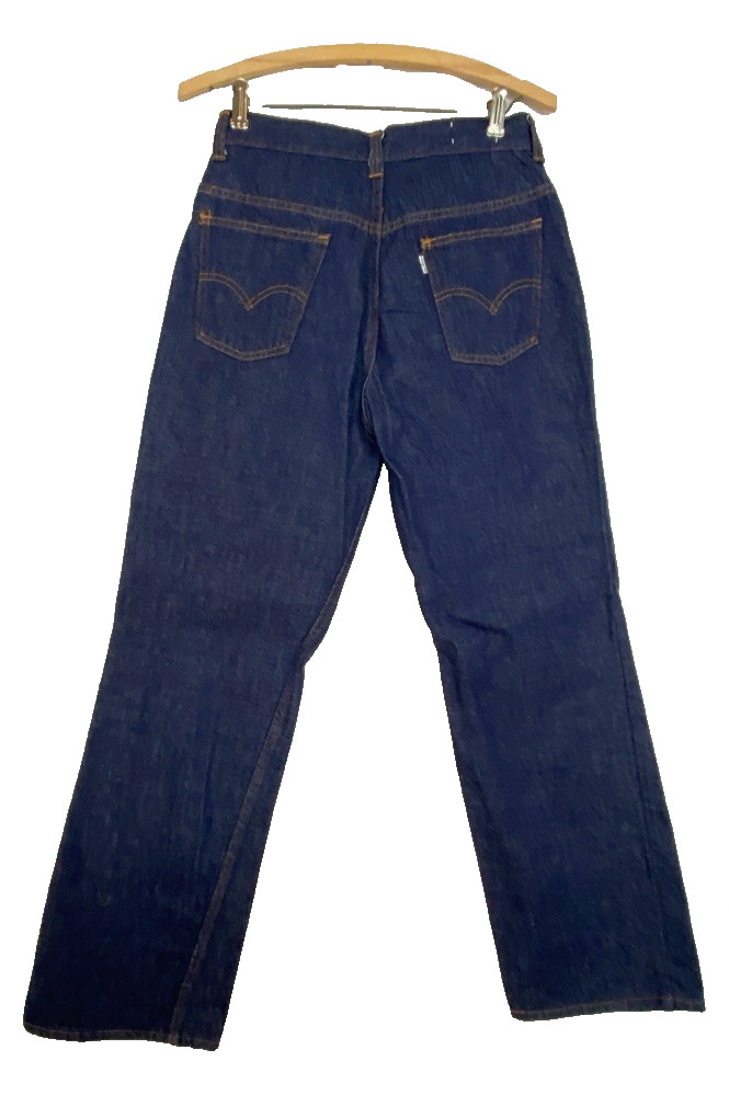 Vintage 1970s LEVI’S for GALS BIG E jeans high waist dark blue wash cotton denim