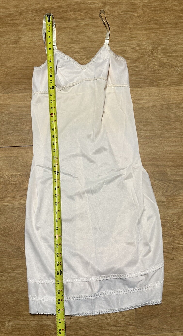 Lorraine Full Slip 34 T Silky Lace Vintage Nylon Modesty Lingerie