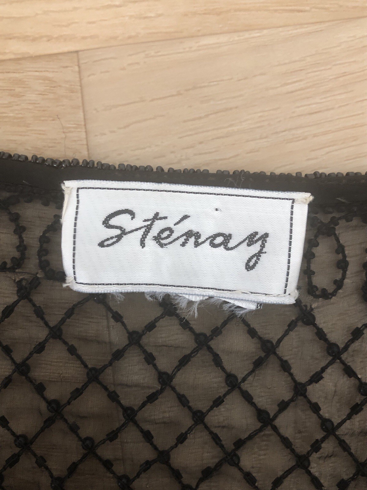 Stenay Beaded Silk Cardigan Open Jacket S Sheer Whimsigoth Fairy Grunge Y2K Vtg