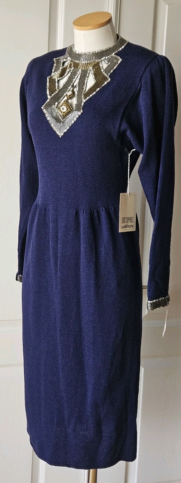 RARE $550 NEW Vintage Don Sayres for Wellmore Saks Fifth Ave Size 4 Knit Dress