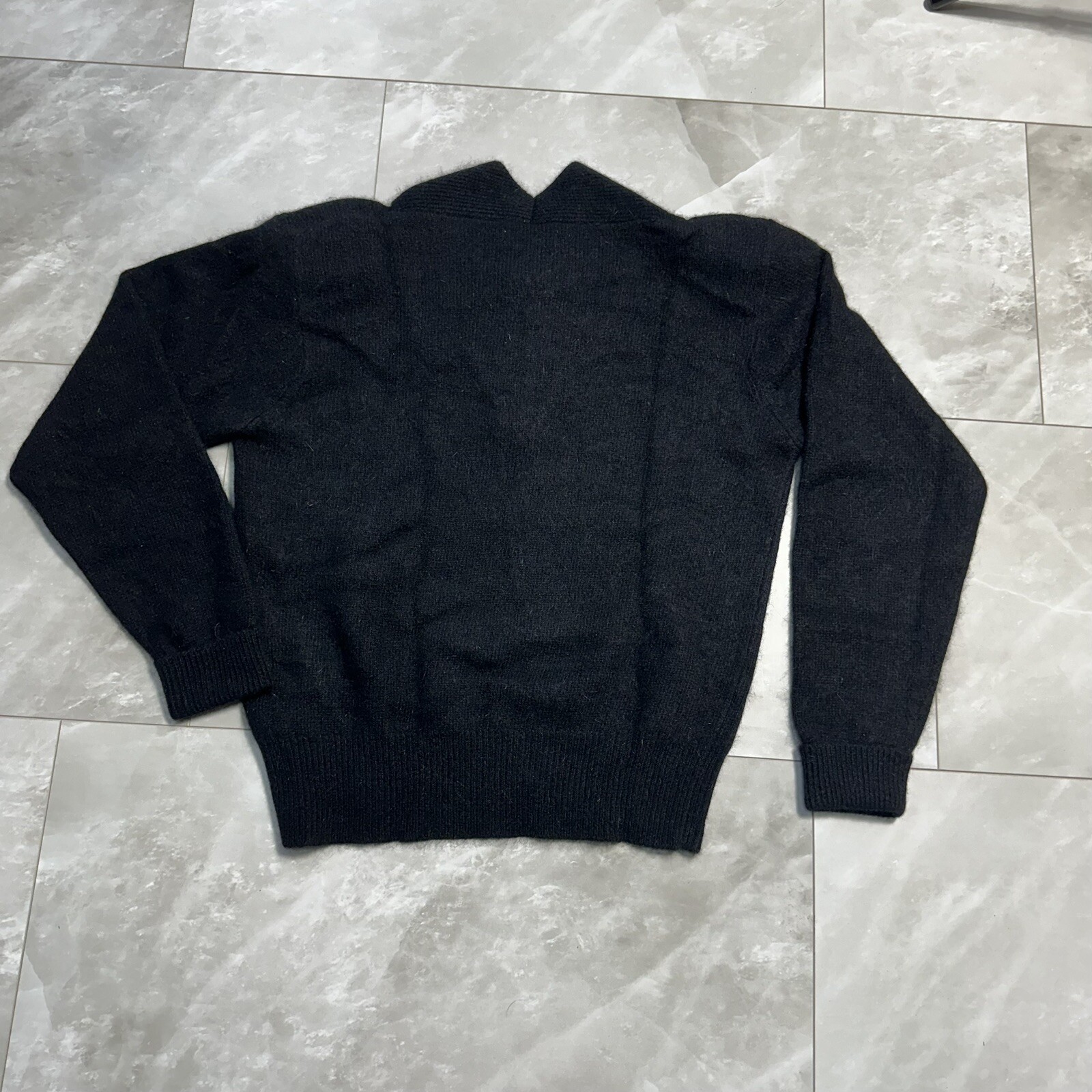 Yarn Works Vintage Sweater Size S Black Chico Lamb/Angora Soft Classic Adorable