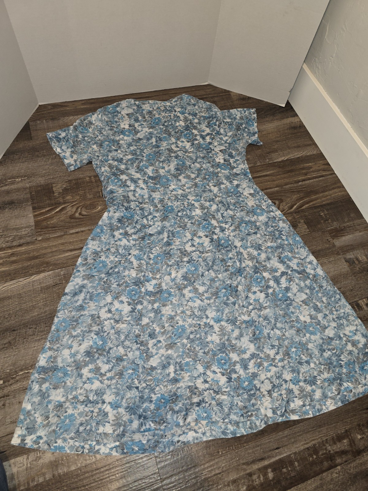 Vintage by Caldwell Casuals Blue Floral Print Dress #68