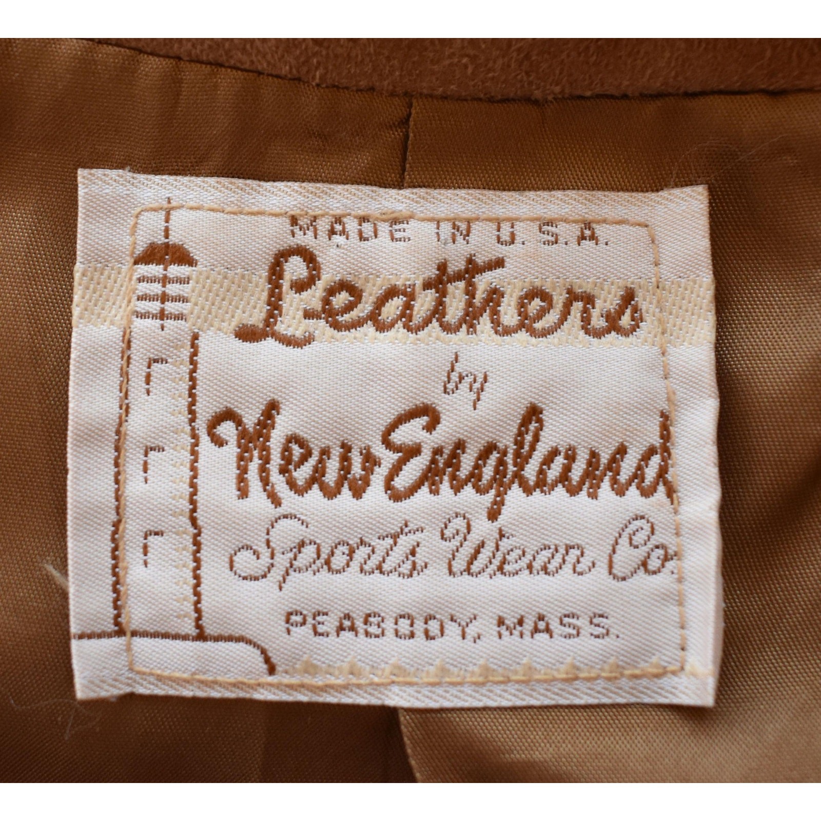 Vintage 70s New England Sports Wear Co Leather and Suede Jacket Coat, Sz S Small