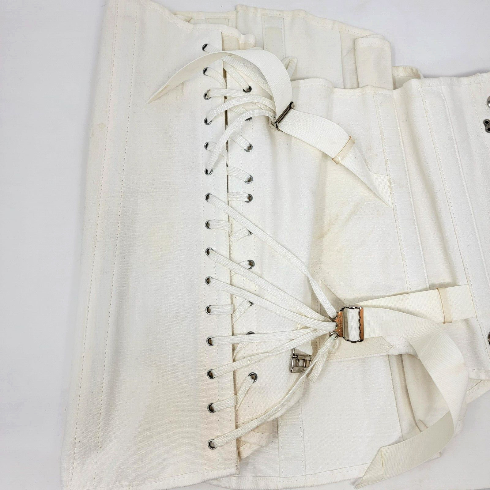 Vintage CAMP Corset Girdle Support #9166 SZ 44 Cotton Truss Laces 1940-50’s USA