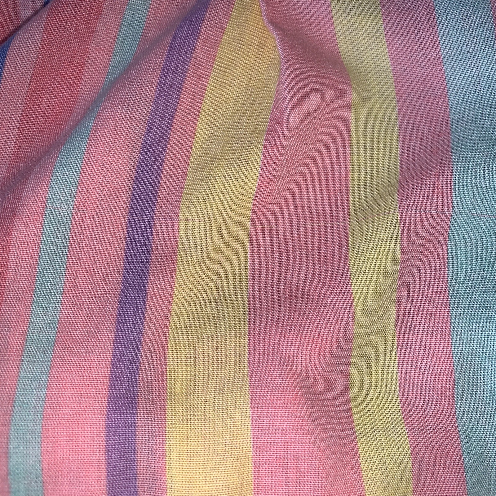 Vintage Button Up 70’s EBER San Francisco Top Pastels Striped Women’s Small ?