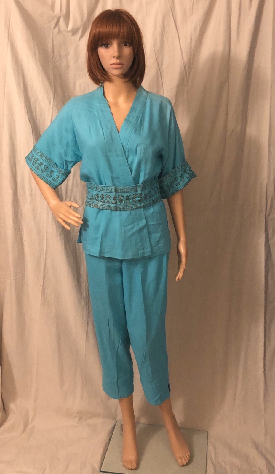 Vintage 1950’s Hawaiian Togs Lounge Patio Set Jacket Belt Pants Pedal Pushers M