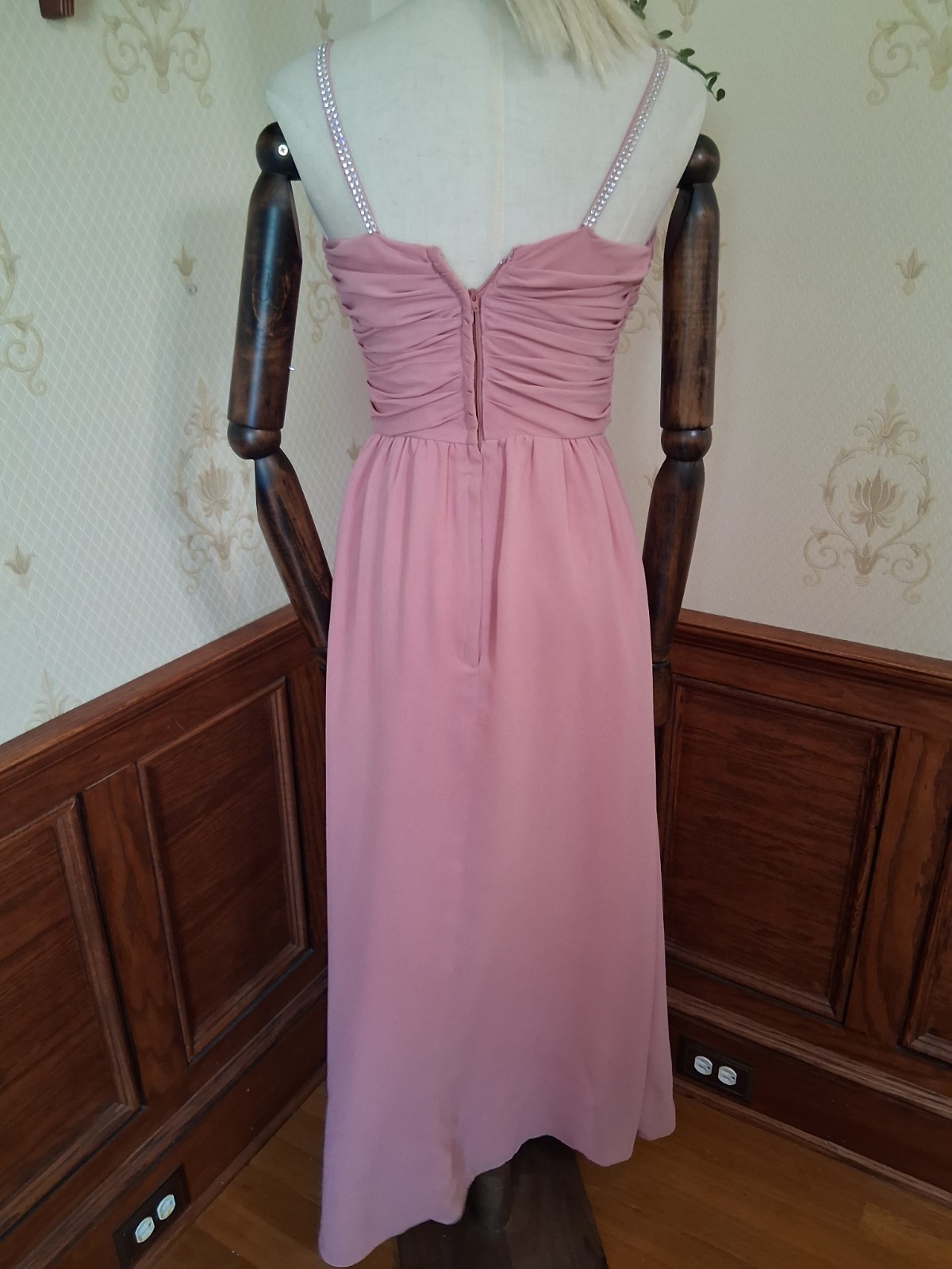 Vintage 1960s Midcentury Mod Claralura Rose Rhinestone Balletcore Cocktail Dress