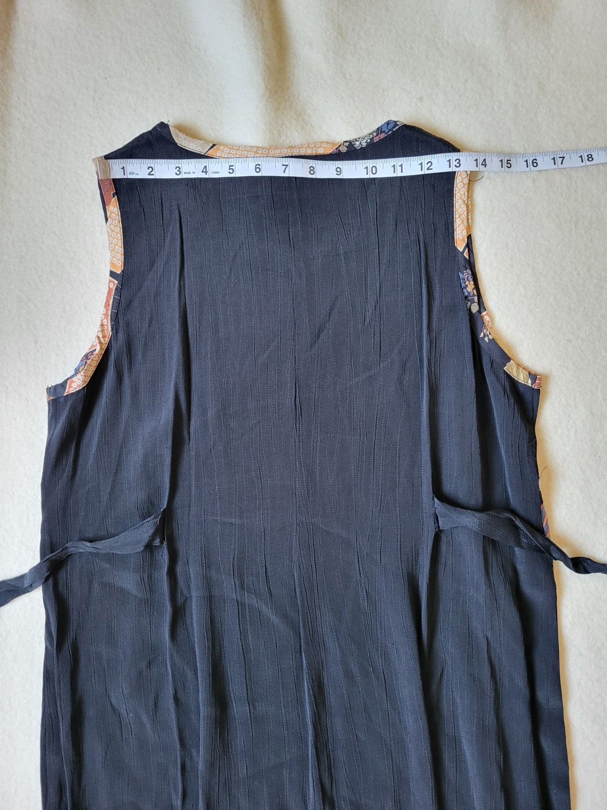Vintage 90’s Tank Dress & Blouse Size PL Black Asian Print USA By Dressing Clio