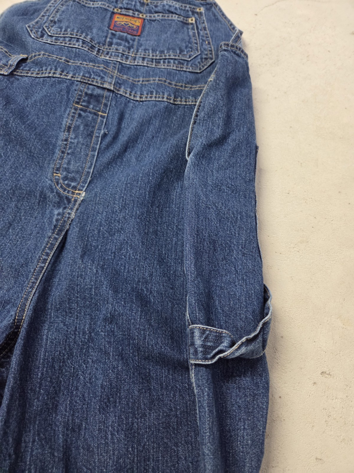 VTG 90s No Excuses Womens Size XL Denim Blue Jean Bib Overalls Cargo Carpenter