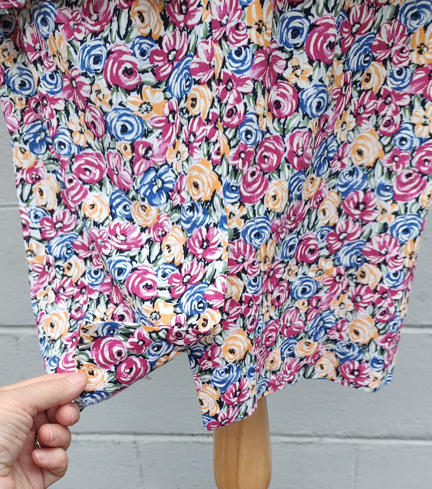 VTG 80s Jane Singer Rayon Floral Dress size 10 Drop Waist Ruffle Peplum USA Made