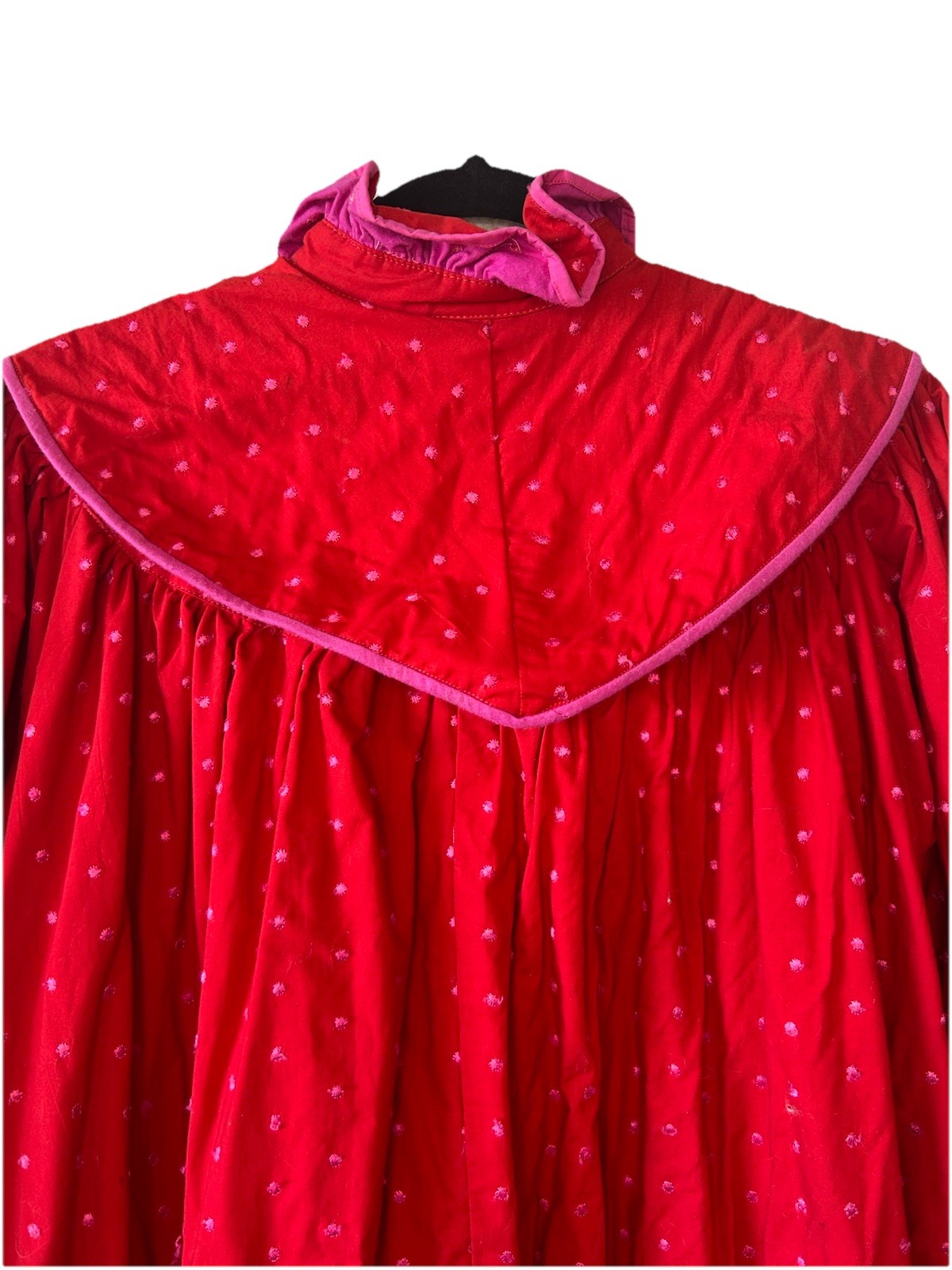 VTG 90s Oilily Embroidered Polka Dot Nightgown Maxi Netherlands Cottagecore S/M