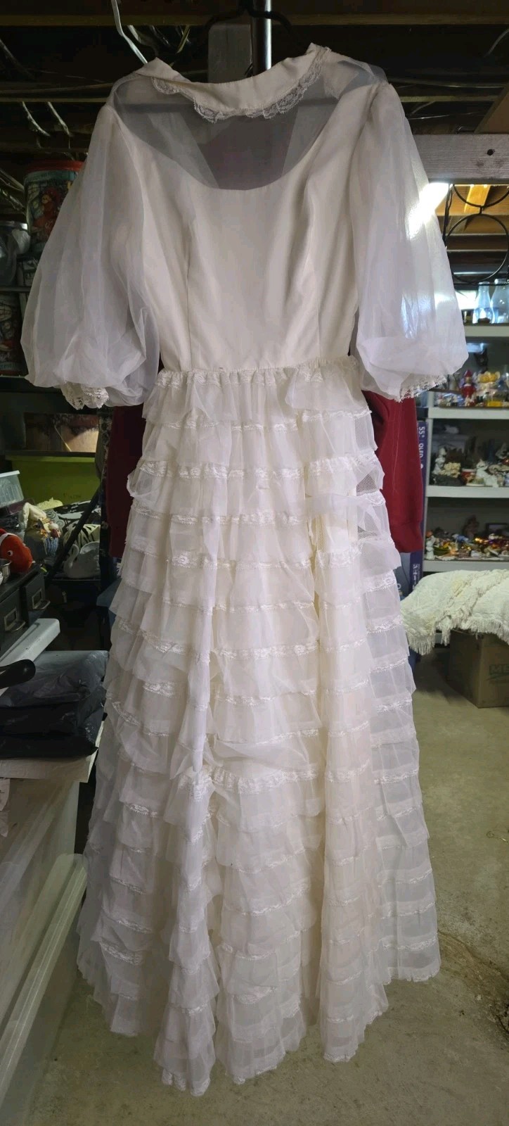 Vintage Nadine 1970’s Dress Women’s White Gown Prom