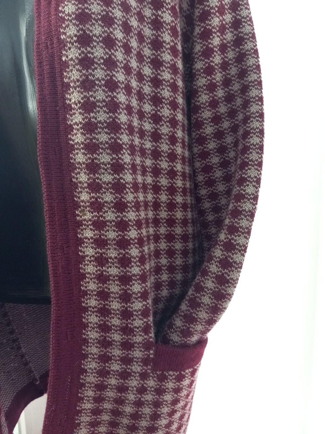 Vtg Retro Handmade Womens Cardigan Sweater Medium Knit Buttons Pockets Chest 41″