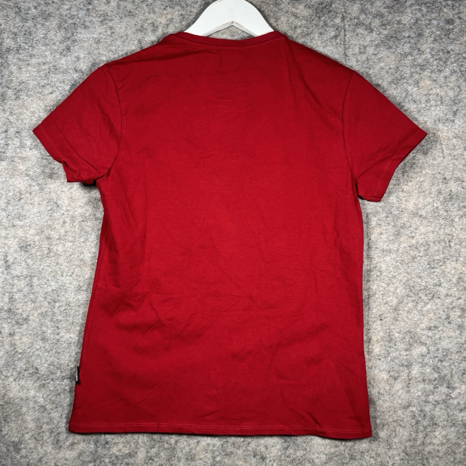 Vintage Y2K NWT Womens Versace Sport Logo Red Graphic T Shirt Size M 17×23