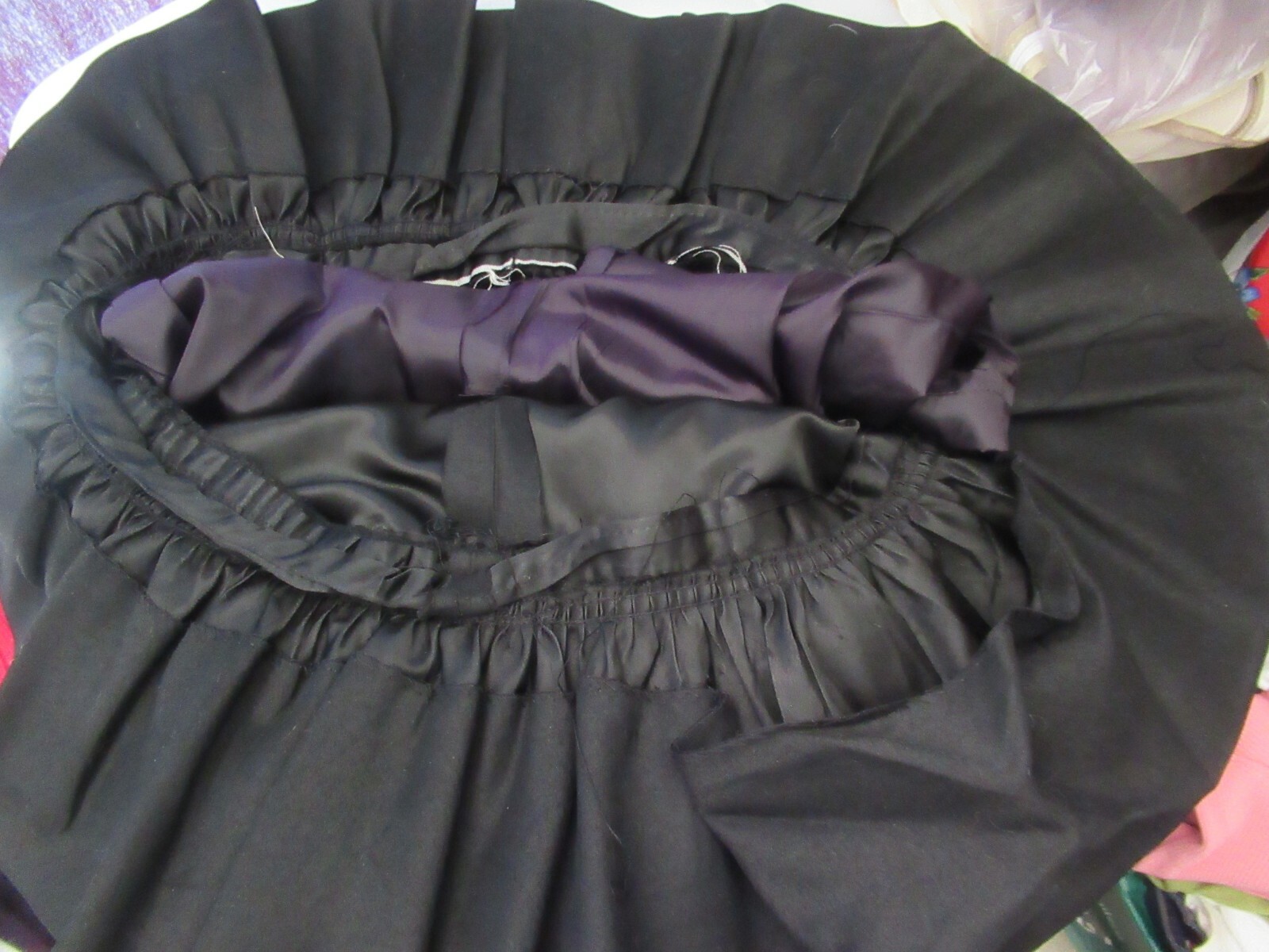 50’s Vintage SABA Juniors Black Sleeveless Fitted Pleated Rosette Party Dress M