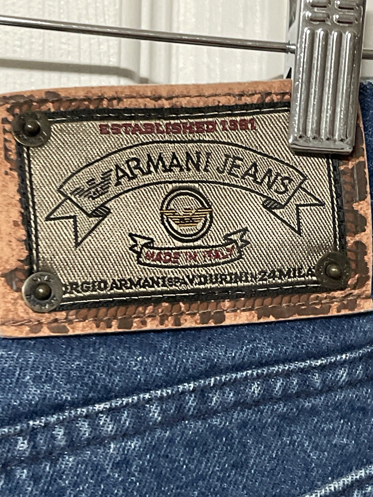 Vtg Armani Jeans 28×26 Unisex 80s 90s Tapered Leg High Waist Made in Italy C2