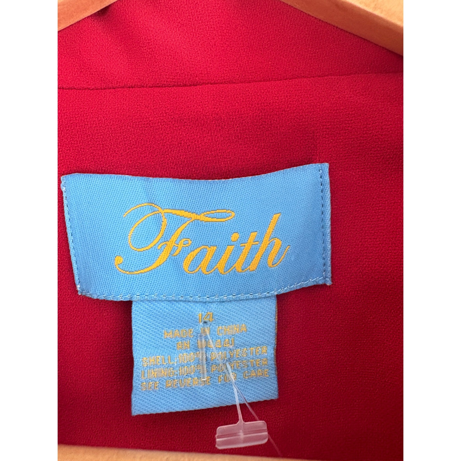 Faith Vintage Red Pant Suit Set Womens Size 14 Beaded Blazer Pants NWT