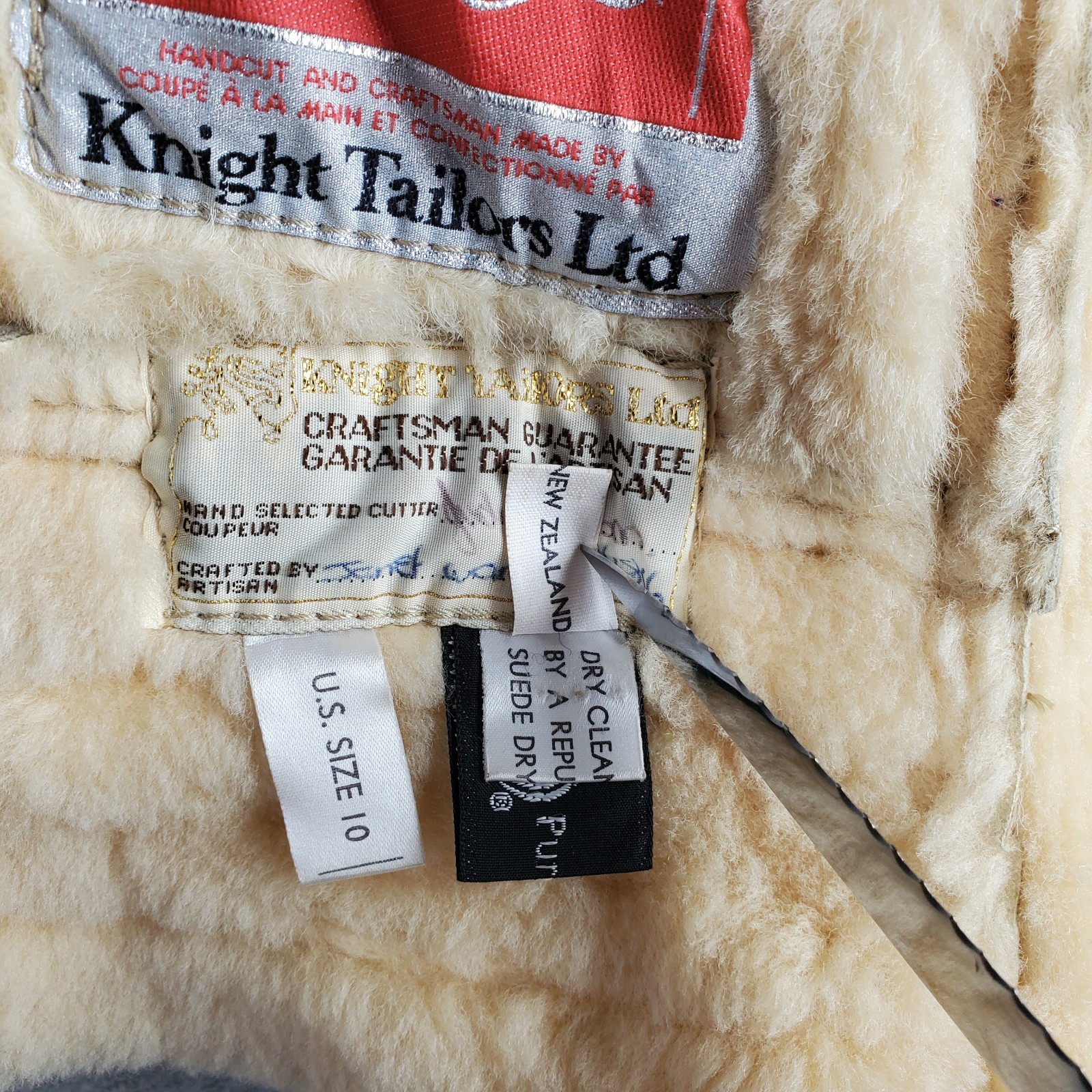Vintage Knight Tailors Shearling Sheepskin Coat Genuine 70s Rancher Womens 10