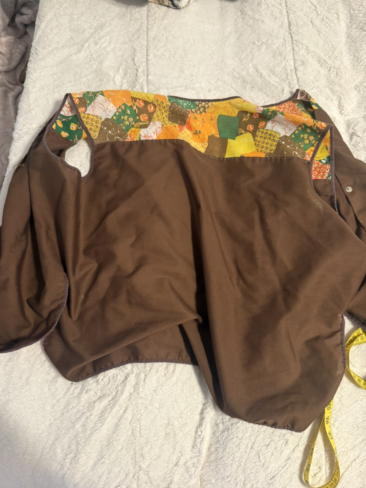 Vintage Womens Artists Smock Country Patchwork Cottagecore Large/XL 1970s