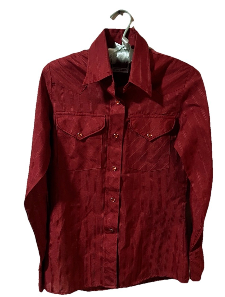 Vintage Miller Western Wear Womens / Juniors Red Snap Shirt 11/12
