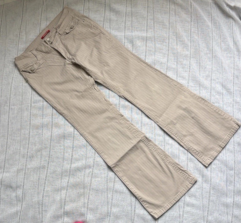 Unionbay Y2k Low Rise Beige Flared Pants Women’s