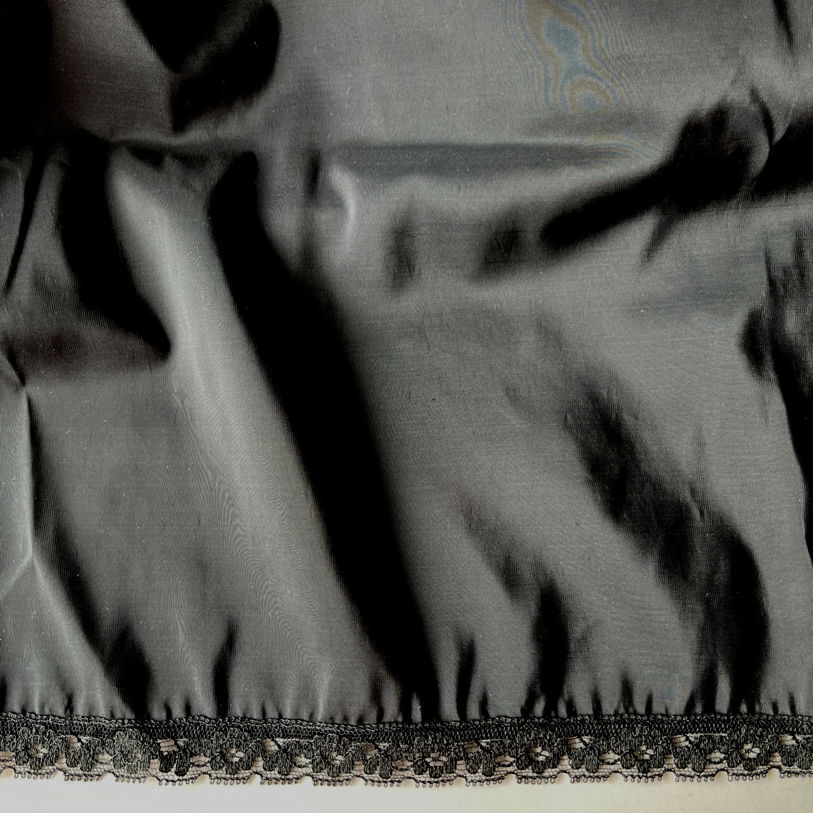 Vintage Adoria Black Slip Lace Bodice Nylon Skirt Rustles Nylon/Poly Size 36