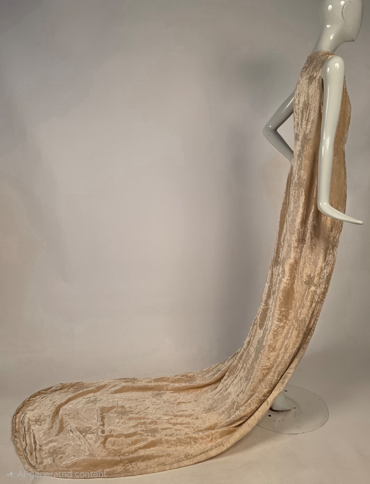 WEDDING WORTHY 1920’S BLONDE SILK VELVET BRIDAL COAT FOR DRESS W PEARL STAR