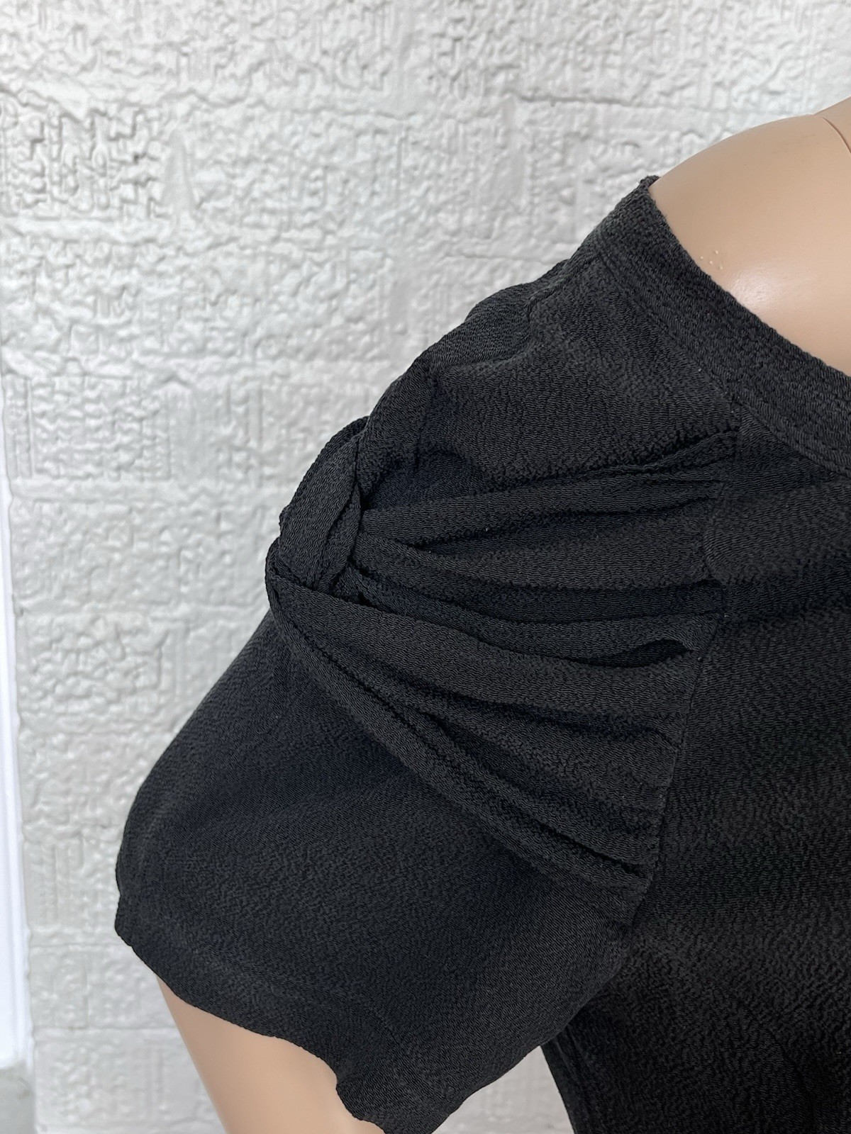 VTG Lanvin Silk Top With Bow Accent On Sleeves Made In France SZ2 Excellent Co