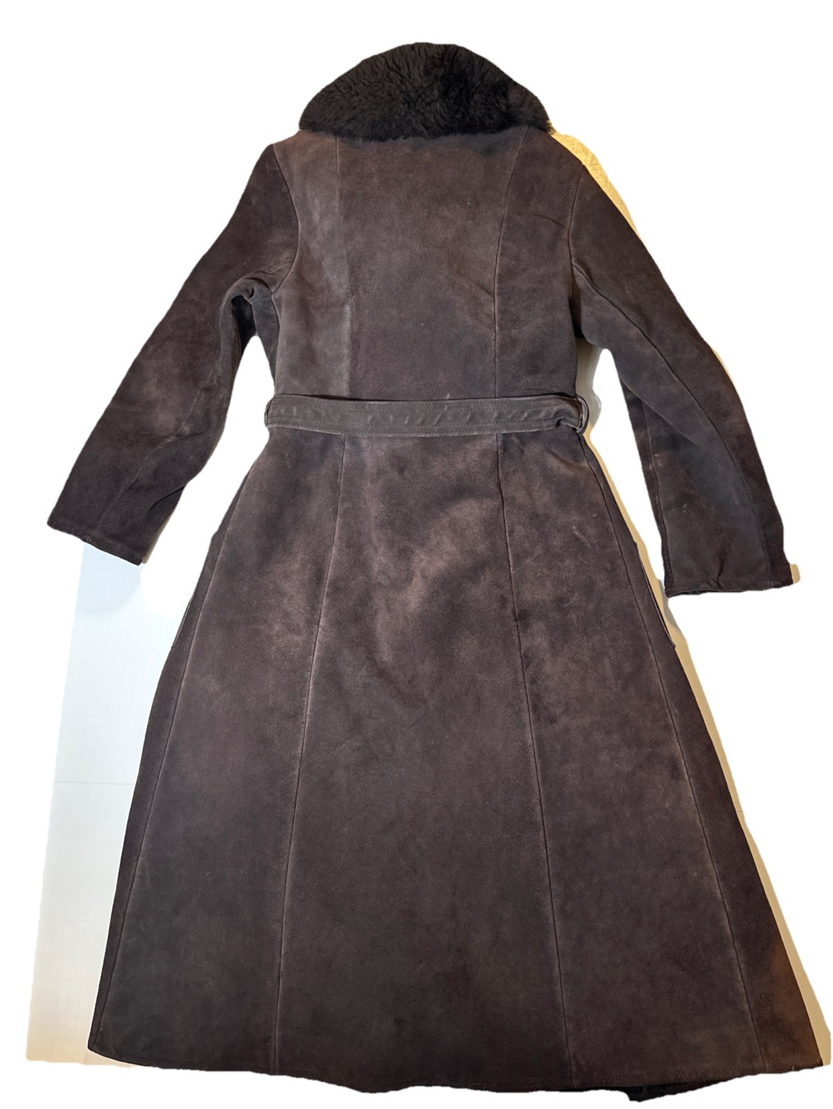 Vintage A&F Originals Abercrombie Fitch Long Suede Coat Dark Brown Penny Lane
