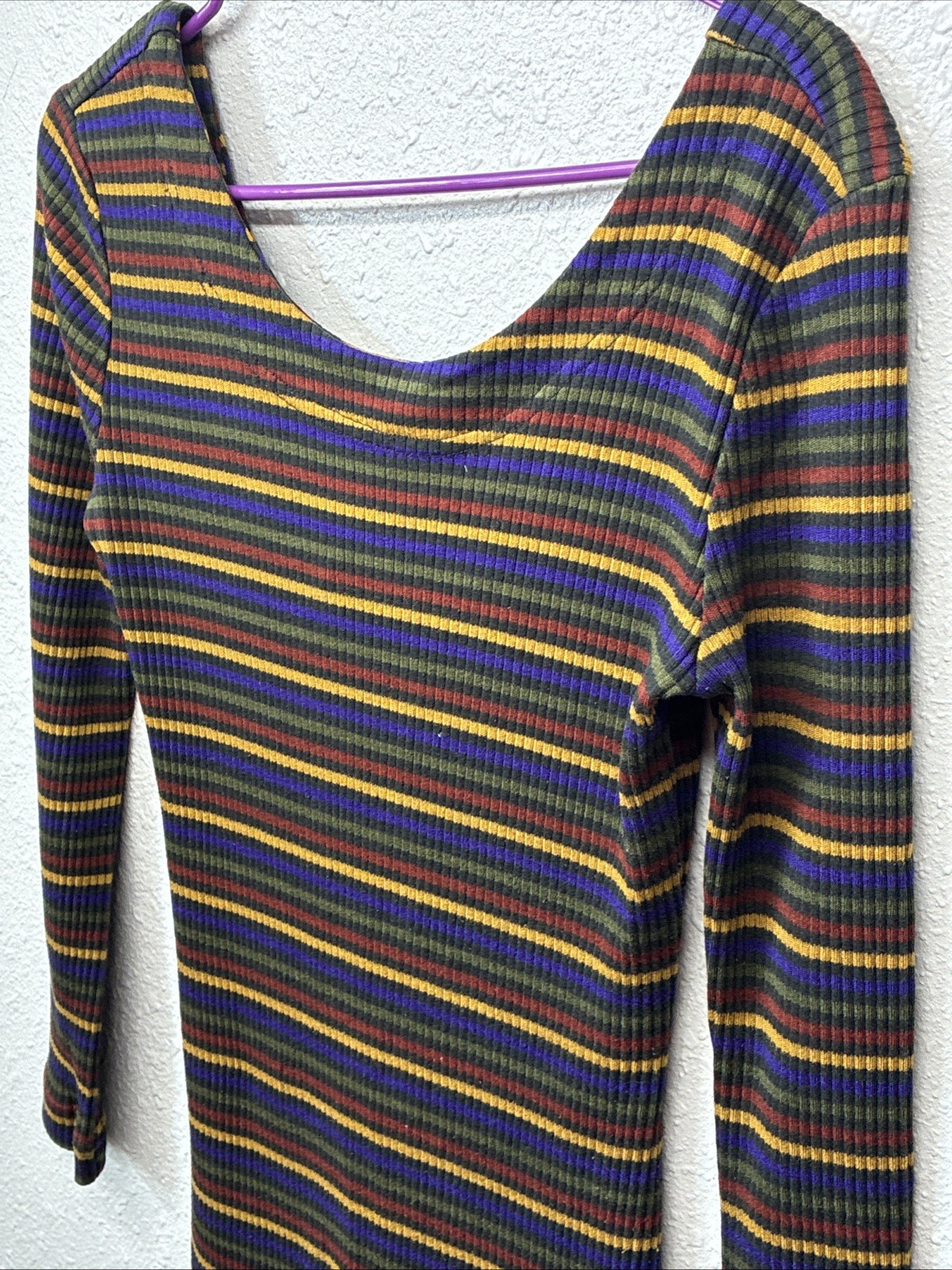 All That Jazz, Vintage 90’s Grunge-lite Silhouette Ribbed Knit, Multi Color S