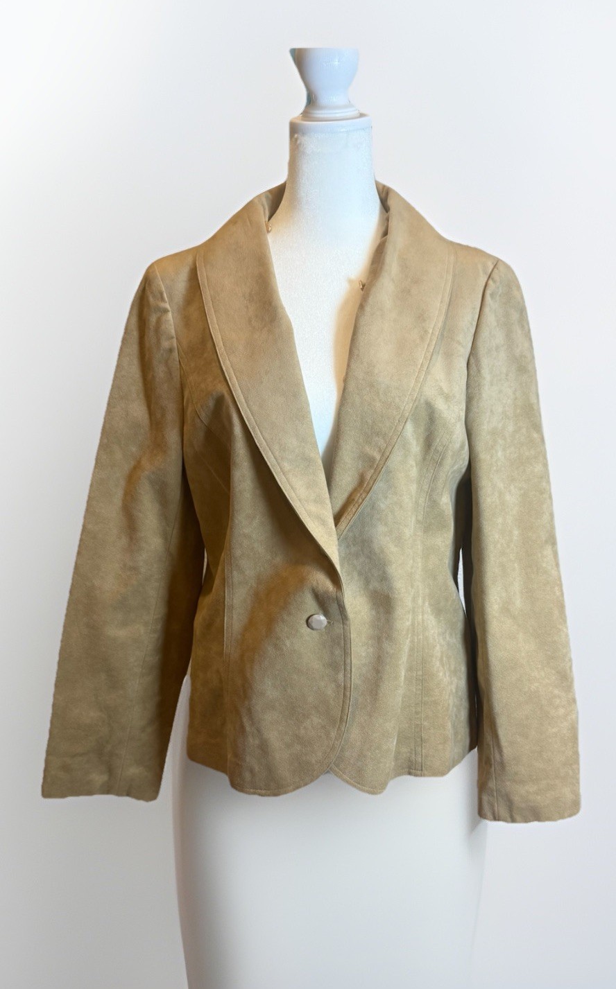 Vintage Women’s Abe Schrader Sakowitz Suede Blazer And Skirt Sz12 Tan Women’s