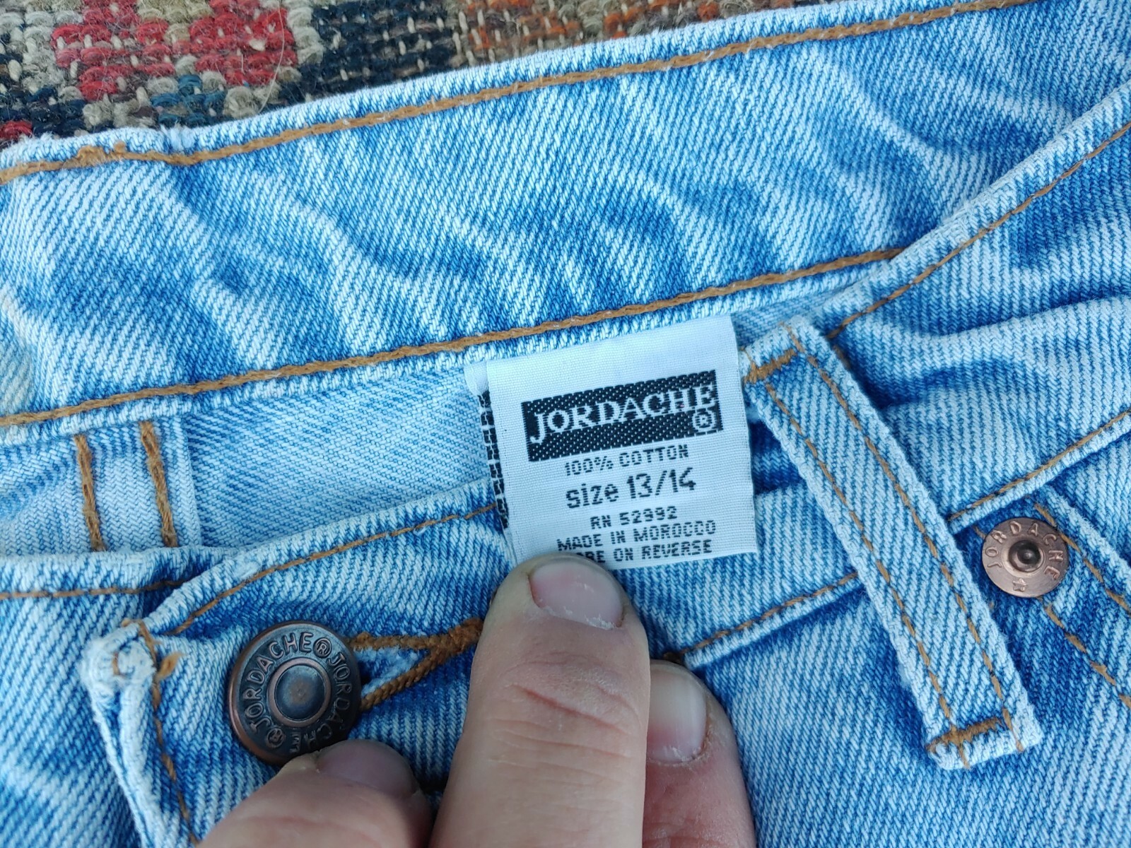 Vintage 1980s Jordache High Waisted Worn Mom Blue Jeans 13 14 Ink Doodles Wear