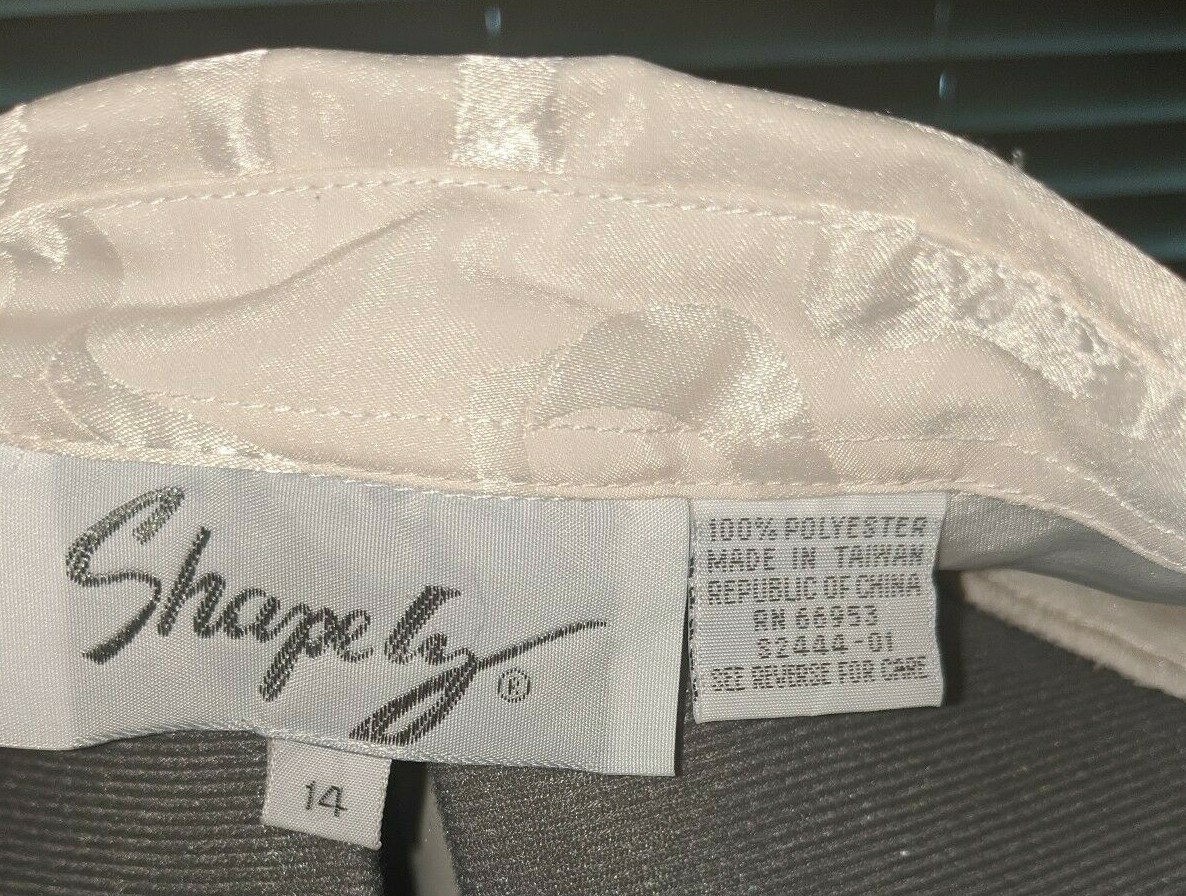 Vintage Shapely Polyester Blouse Cream Shapely Classic sz 14