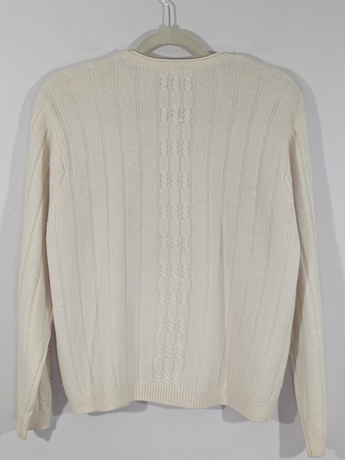Vintage 80s Lambswool Angora Wool Ivory Cardigan Pearl Buttons Dainty Feminine