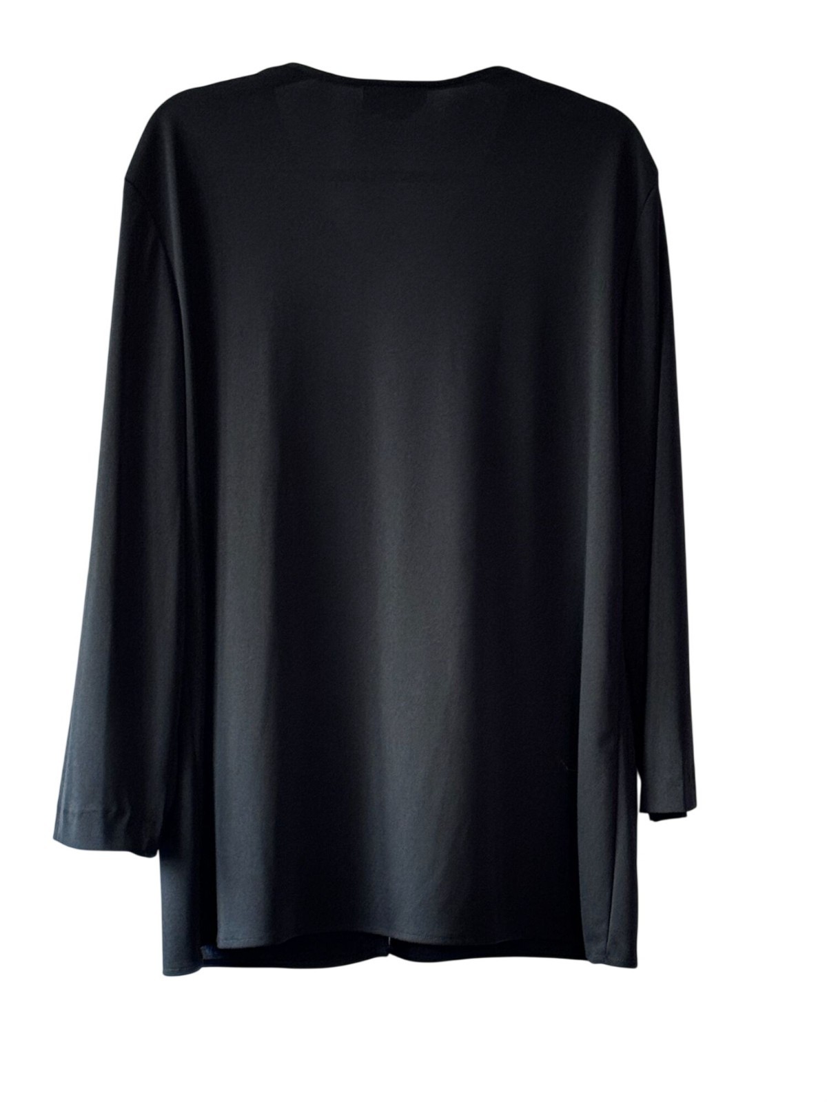 CCF Womens Vintage Longline Black Cardigan XL Stretchable Knit USA-Made