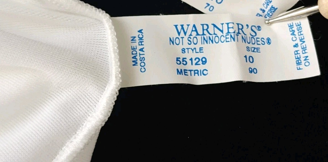 Warner’s Panty Sz 10 Not So Innocent Nudes White Vtg Hi-Waist 55129 Soft Stretch